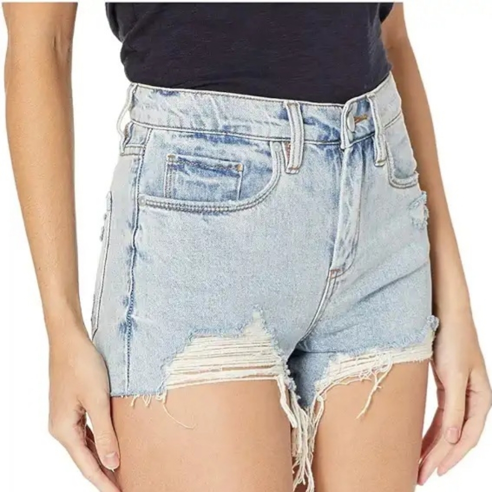 BlankNYC Barrow Distressed Cut-off Jean Shorts Vintage High Rise New - Picture 4 of 9